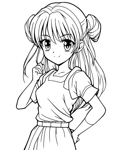 easy anime coloring pages|anime coloring page girl.